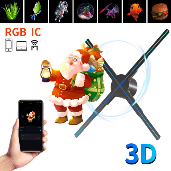 P50 3d Hologram Sync 50cm Advertising Equipment 3d Led Fan Stand Player Proyector Projector with Display Ads