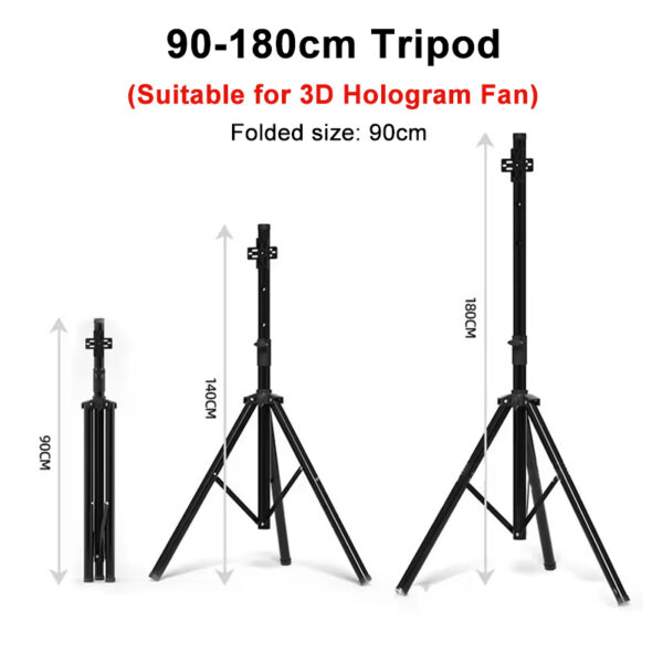 3D Holographic Fan Tripod Stand with Multi-Function Base, the Foldable Stand fits 15.5-33.5 inch Holographic Fan,suitable for Trade Show & Advertising Display
