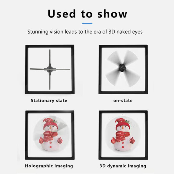 High Resolution 50cm 3D Hologram Display Led Fan 3D Hologram Led Projector Hologram 3D Led Fan with 56cm Cover