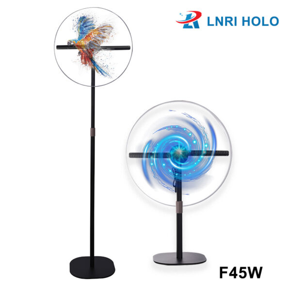 F45W High Resolution 3D Hologram LED Fan 43CM Indoor Cover for Education Front Desk Advertising Shopping Malls Supermarkets OEM