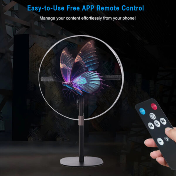 F45W High Resolution 3D Hologram LED Fan 43CM Indoor Cover for Education Front Desk Advertising Shopping Malls Supermarkets OEM