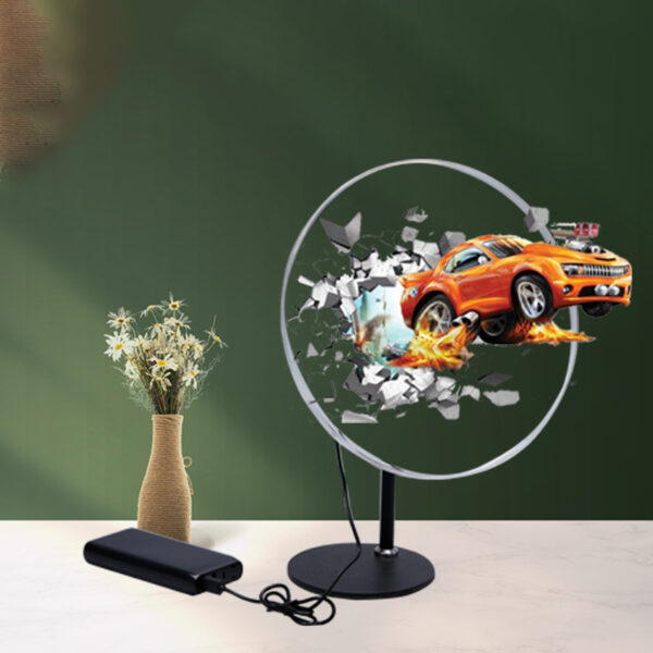 F30 30cm Mini Desktop Transparent Protective Cover Holographic Projector 3d Led Fan Display Led Desk 3d Hologram Display Fan