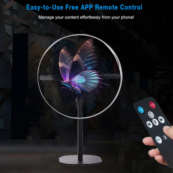 F30 30cm Mini Desktop Transparent Protective Cover Holographic Projector 3d Led Fan Display Led Desk 3d Hologram Display Fan