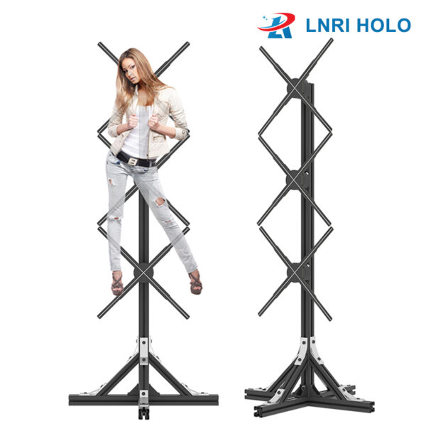 62cm 1x3 Human Height Multi Splicing Christmas Tree Advertising Led Display Holographic Video Wall 3D Hologram Led Fan