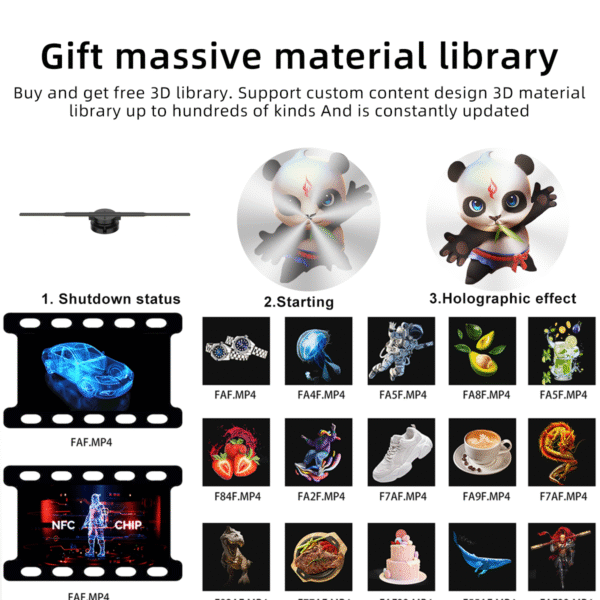 PD42-2 3D Holographic Projection 1024*800 3D Fan for Advertising Display 42cm Hologram Projector 3d Hologram Light