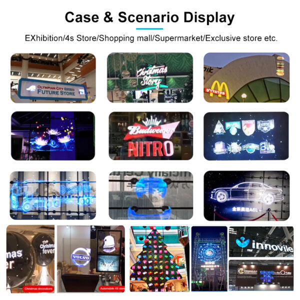 1X3 65cm 3D Holographic LED Fan Projector Cylindrical Human Splicing Solution for Outdoor Medical Treatment