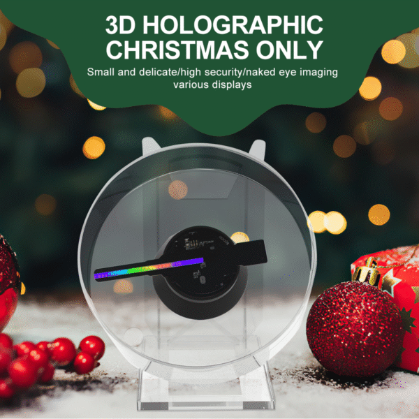 PD13 Mini Desktop LED Rotating Screen Naked-Eye 3D Holographic Projection Fan for Education Suspended Stereoscopic Hologram Indoor