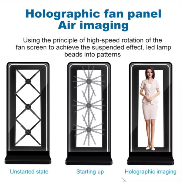 Hologram Human Ventiladores Holograficos 3X65cm Advertising Holographic Display 3D Hologram Cabinet Fan with Cabinet