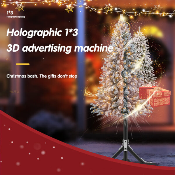 62cm 1x3 Human Height Multi Splicing Christmas Tree Advertising Led Display Holographic Video Wall 3D Hologram Led Fan