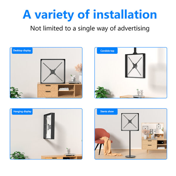62cm Indoor Advertising Protective Advertising Display 3D Hologram Holographic LED Fan with 65cm Cover