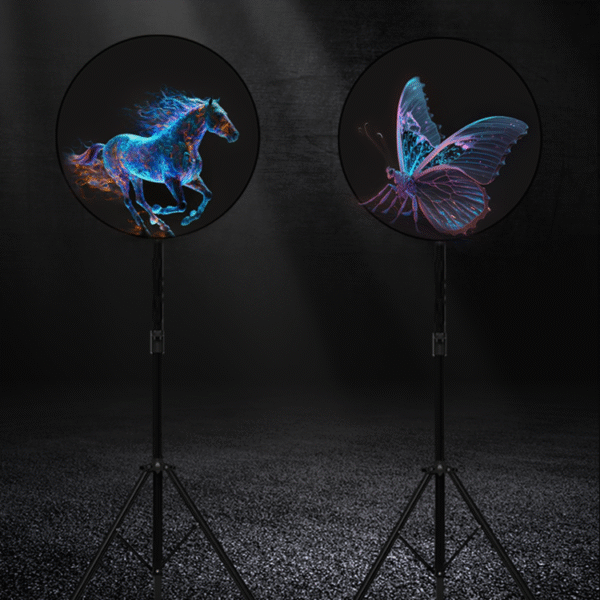 3D Hologram LED Fan Display 45/52/56cm Indoor Advertising with Protective Cover and Tripod Bracket OEM Supplier