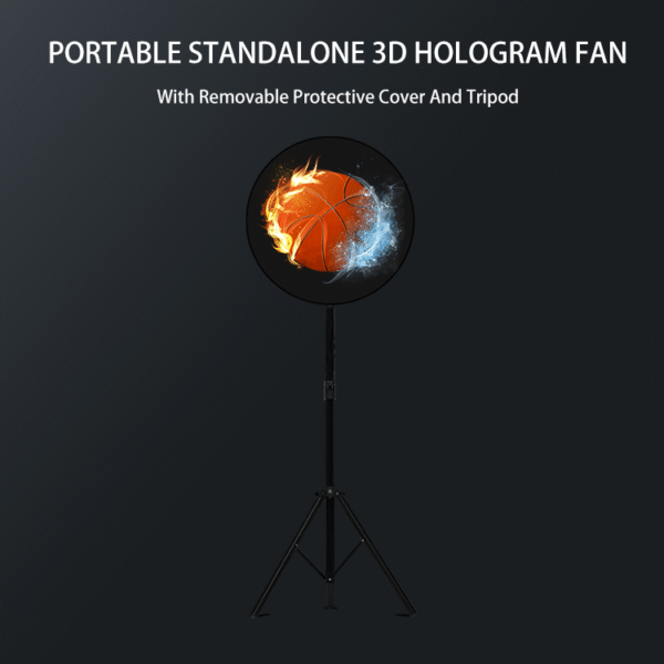 3D Hologram LED Fan Display 45/52/56cm Indoor Advertising with Protective Cover and Tripod Bracket OEM Supplier