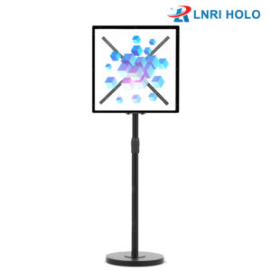 3D LED Holographic Display with Square Safety Acrylic Cover Floor Stand Indoor Advertising Equipment OEM Supplier
