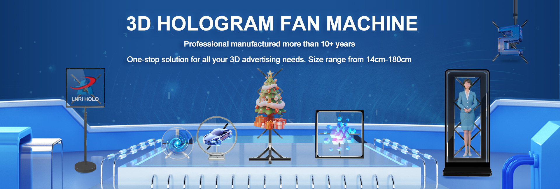 Revolutionary 3D hologram fan display with POV tech. Showcase HD floating logos/videos in retail, exhibitions. 50cm/65cm/1m sizes. Free design tool!